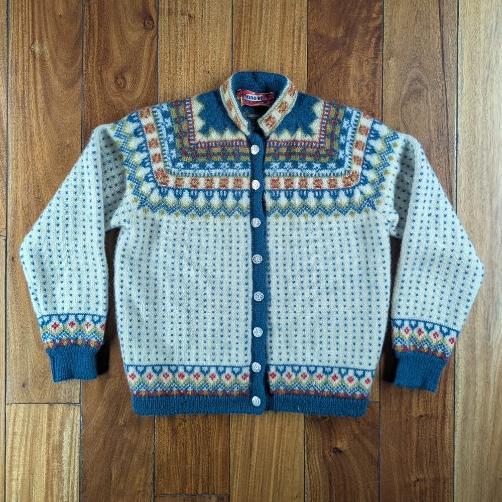 Viking Knit Vintage Handmade Wool Sweater (S) - Picture 1 of 7